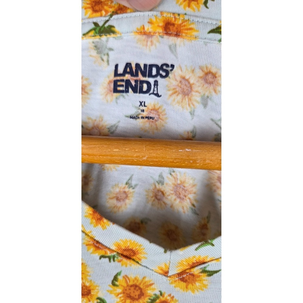 LANDS END Women's Relaxed Supima Cotton Long Sleeve Crewneck Top Multicolor XL - Picture 3 of 8
